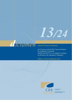 Dictamen 13/24 de 25 de noviembre sobre el Proyecto de Decreto por el que se crea la Red Vasca de Puntos de Asistencia Comercial MERKASARETZA y se define ...